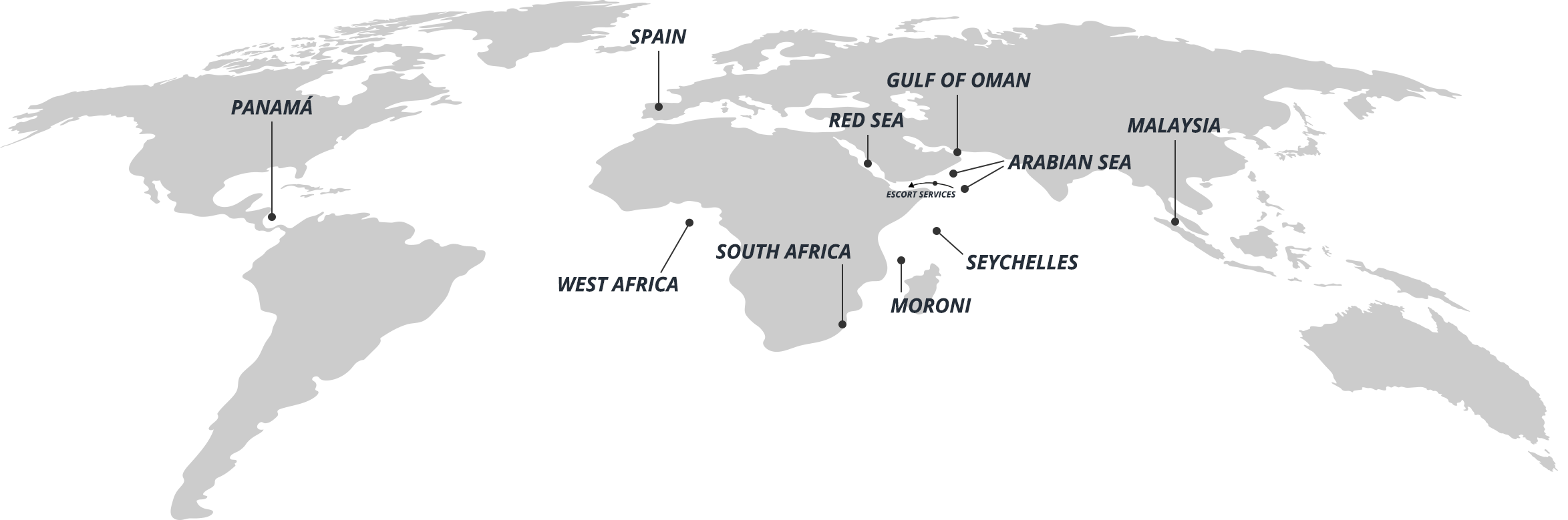 PALM CHARTERS world influence areas around the world
